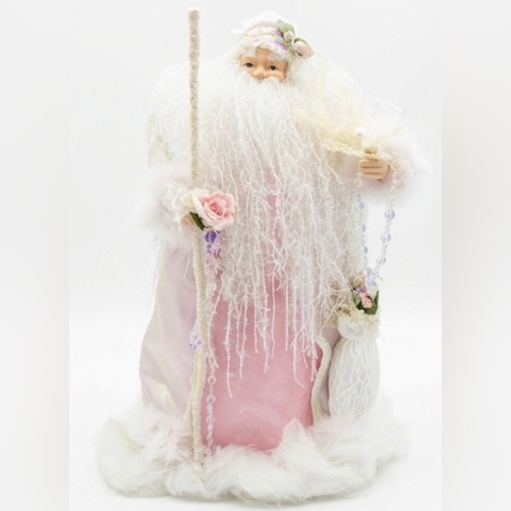 House of Lloyd Ice Crystal Santa Pink Tree Topper Christmas Around the World